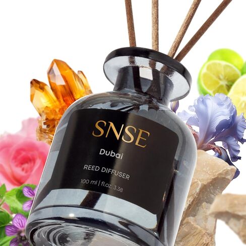 SNSE Dubai Reed Diffuser Set | 3.38 oz Scent Fragrance Oil Diffuser for Bedroom, Bathroom, Home Décor and Gift, Decorative Air Fresheners with Sticks in Kuwait