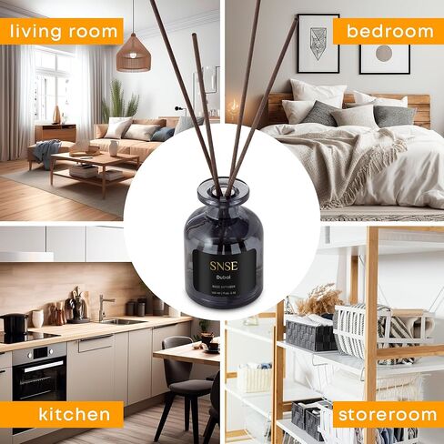 SNSE Dubai Reed Diffuser Set | 3.38 oz Scent Fragrance Oil Diffuser for Bedroom, Bathroom, Home Décor and Gift, Decorative Air Fresheners with Sticks in Kuwait