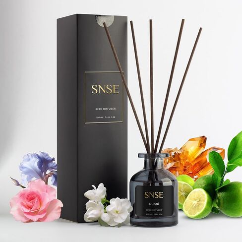 SNSE Dubai Reed Diffuser Set | 3.38 oz Scent Fragrance Oil Diffuser for Bedroom, Bathroom, Home Décor and Gift, Decorative Air Fresheners with Sticks in Kuwait