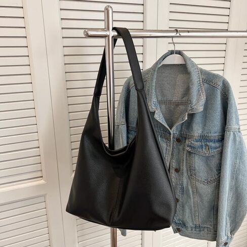 Hobo Bags for Women Slouchy Tote Bag Soft Casual PU Leather Shoulder Purses 2pcs Work Everyday Handbags in Saudi Arabia