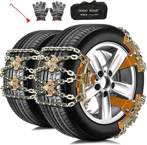 سلاسل إطارات للسيارات/سيارات الدفع الرباعي/شاحنات البيك أب، 6 قطع من سلاسل الثلج لعرض الإطارات 225-285 مم، سلاسل سميكة عالمية قابلة للتعديل للطوارئ للثلج والثلج والطرق الطينية in Kuwait