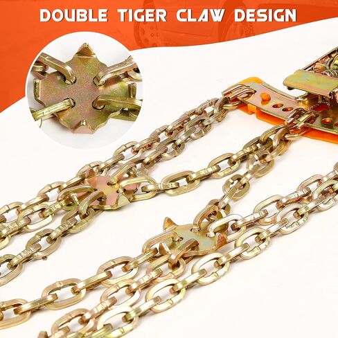 سلاسل إطارات للسيارات/سيارات الدفع الرباعي/شاحنات البيك أب، 6 قطع من سلاسل الثلج لعرض الإطارات 225-285 مم، سلاسل سميكة عالمية قابلة للتعديل للطوارئ للثلج والثلج والطرق الطينية in Kuwait