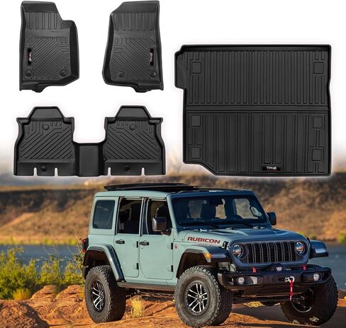 Custom Floor Mats & Cargo Trunk Liner for 2018-2024 2025 Jeep Wrangler JL 4 Door Accessories All Weather TPE Protection Mat (for 2018-2025 Jeep Wrangler JL 4 Door) in Kuwait