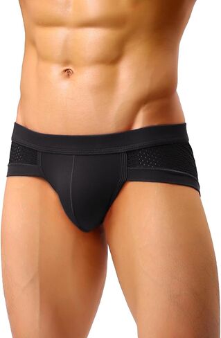 Men's Sexy Mesh Underwear Briefs Soft Low Rise Bulge Pouch Underwear in Saudi Arabia