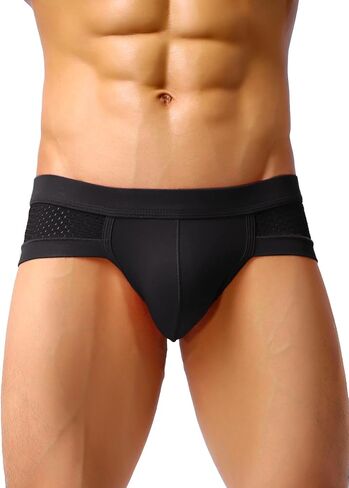 Men's Sexy Mesh Underwear Briefs Soft Low Rise Bulge Pouch Underwear in Saudi Arabia