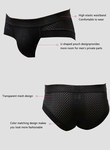 Men's Sexy Mesh Underwear Briefs Soft Low Rise Bulge Pouch Underwear in Saudi Arabia
