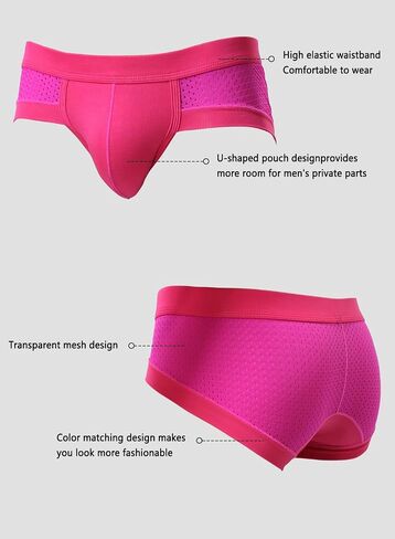 Men's Sexy Mesh Underwear Briefs Soft Low Rise Bulge Pouch Underwear in Saudi Arabia