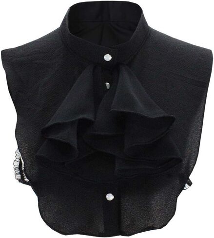 Vintage Palace Detachable Half Shirt Blouse Fake Collar Chiffon Professional Suit Faux Collar Ruffle Stand Collar in Kuwait