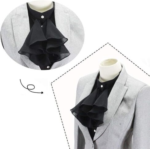 Vintage Palace Detachable Half Shirt Blouse Fake Collar Chiffon Professional Suit Faux Collar Ruffle Stand Collar in Kuwait