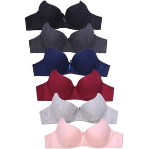 DailyWear Womens Plain Lace Bras (Pack of 6) - Various Styles (4207P, 40C)