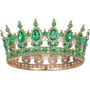 Kamirola -Full Round Queen Crowns Rhinestone Wedding Crowns and Tiaras for Women Costume Party Hair Accessories Princess Birthday Crowns Crystal Bridal Crowns for Prom Birthday Costume Party TR 71