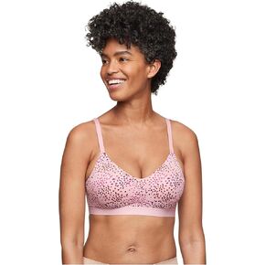 Warner's Women's Cloud 9 Super Soft Wireless Lift Convertible Comfort Bra RN1041A, Lilac Petals Print