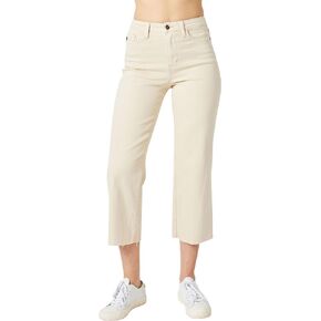 Judy Blue Women's High-Rise Garment Dyed Cropped Wide Leg Jeans