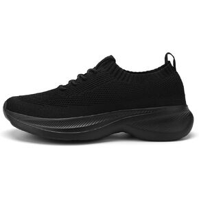 Casbeam Mens Slip-on Tennis Shoes Walking Running Sneakers Lightweight Breathable Casual Soft Sole Mesh Work Gym Trainers All Black Size 15