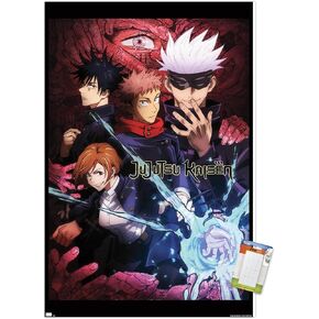 Trends International Jujutsu Kaisen - One Sheet English Wall Poster, 22.37" x 34.00", Poster & Mount Bundle