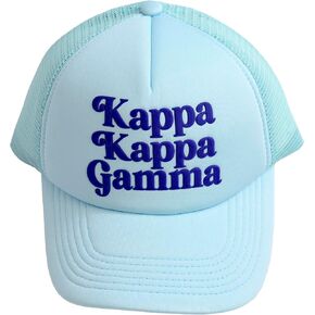 Sorority Shop Kappa Kappa Gamma Baseball Cap - Mesh Trucker-Style Hat, Padded Front Panel and Snap Closure, Kappa Kappa Gamma Gifts for Women Blue