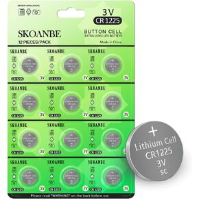 SKOANBE CR1225 1225, DL1225, BR1225, ECR1225, KCR1225, DL1225B, LM1225 3V Lithium Battery-12PCS