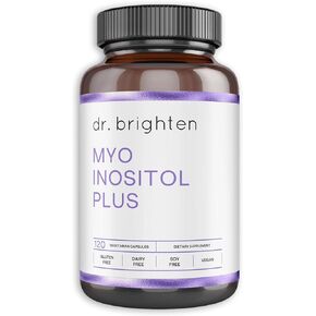 Dr. Brighten Myoinositol Plus - Doctor Formulated Ratio of Myo- and D-Chiro-Inositol to Support PCOS Symptoms, Hormone Balance, Healthy Ovarian Function, and Regular Menstrual Cycles