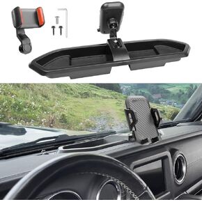 Phone Holder Mount Compatible with 2024-2025 Jeep Wrangler JL JLU (NOT for Wrangler 4XE) Dash Multi-Mount Phone Holder w/Dash Tray Storage Box System Accessories