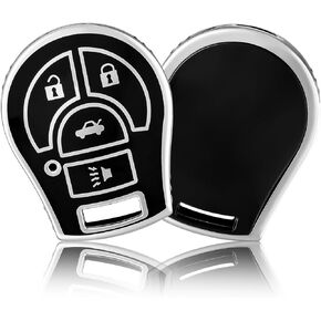 OFFCURVE for Nissan Key Fob Cover, Car Key Cover Case for Nissan Versa Juke Rogue Sentra Titan Armada Cube Frontier NV Infiniti FX35 FX45 Versa Smart Key Car Accessories Holder Protector, Black