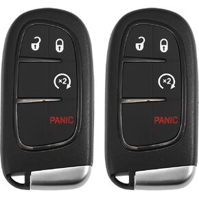 X AUTOHAUX 2pcs 433MHz GQ4-54T Replacement Keyless Entry Remote Car Key Fob for Jeep Cherokee 2014-2022 4 Buttons W/Door Key 4A Chip GQ454T