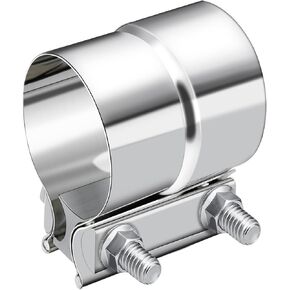 Exhaust Clamp, Stainless Steel Muffler Band Clamp, Lap Joint Band Clamp Stainless Steel for Pipes, Mufflers, Catalytic Converters (2, 2.5inch)