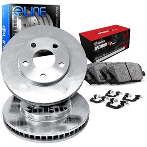 R1 Concepts Front Brakes and Rotors Kit |Front Brake Pads| Brake Rotors and Pads| Optimum OEp Brake Pads and Rotors |Hardware Kit - 1EB.56003.44