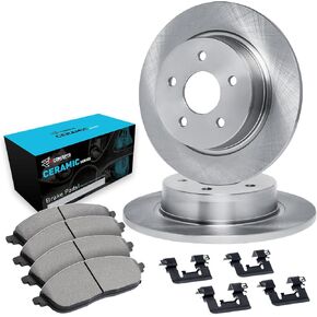 R1 Concepts Front Brakes and Rotors Kit |Front Brake Pads| Brake Rotors and Pads| Ceramic Brake Pads and Rotors |Hardware Kit|fits 1979-1985 Volkswagen Transporter, Vanagon