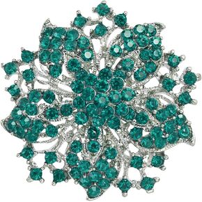 Campsis Brooch Pin for Women Flower Brooch Elegant Simulated Crystal Brooches Scarf Brooch Brooches for Women Floral Brooches and Pins | Flower Pins | Brooches and Pins for Women | Crystal Brooches