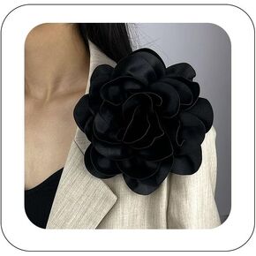 Large Flower Brooch for Women Dainty Rose Brooch Pins Handmade Satin Fabric Floral Brooch Pins Decorative Pins for Bride Wedding Party Dance Clothes Accessories Jewelry