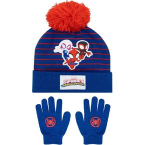 Marvel Spiderman Beanie And Gloves For Boys | Spiderman Gloves Co Ord | Spiderman Winter Hat | One Size Blue