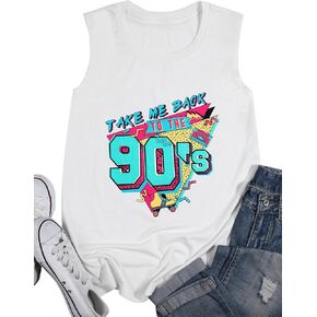 90s Outfit for Women Take Me Back to The 90's Tank Top Vintage Neon 90s Themed Party Outfit Tops