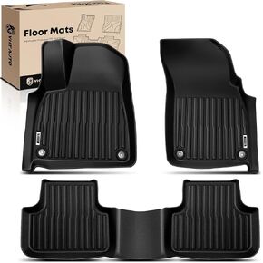 YHTAUTO Floor Mats Fit 2017-2025 Audi Q7, 2019-2024 Q8, TPE All Weather Car Mats Waterproof Anti-Slip Odorless Floor Liner, Interior Car Accessories Front & 2nd Row Liner