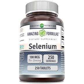 Amazing Formulas Selenium Supplement | 100 Mcg Per Serving | 250 Tablets | Non-GMO | Gluten Free | Made in USA