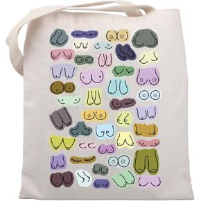 UJIMS The Breast Boobies Inspired Gift Boobs Tote Bag Boobs Lover Gifts for Women Feminist Gift Boobies Gift