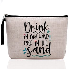 Hanamiya Na Beach Lover Gift Beach Items Beach Theme Decor Beach Purse Makeup Bag Beach Travel Essentials Cruise Bag for Summer Lovers Women Cosmetic Bag Sunscreen Bags for Beach