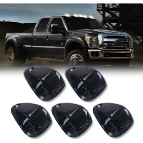Led Cab Roof Top Marker Lights Clearance Running Lamps for 1999-2016 F250 F350 F450 F550 Super Duty Pickup Truck, Smoked Black 5PCS