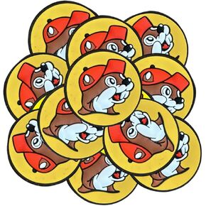Gas Station Beaver Bucey Texas Silicone Focal Bead | 12 Pack Travel Stop Mascot for Freshie Hanger Cardstock Rounds Beadable Makeup Brushes Charms Southern Icon Beaded Pens
