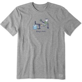 Life is Good Men's Stay Cool Vintage Crusher Tee, Heather Gray