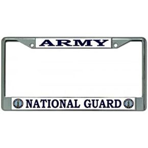 Army National Guard Chrome License Plate Frame Free Screw Caps with This Frame