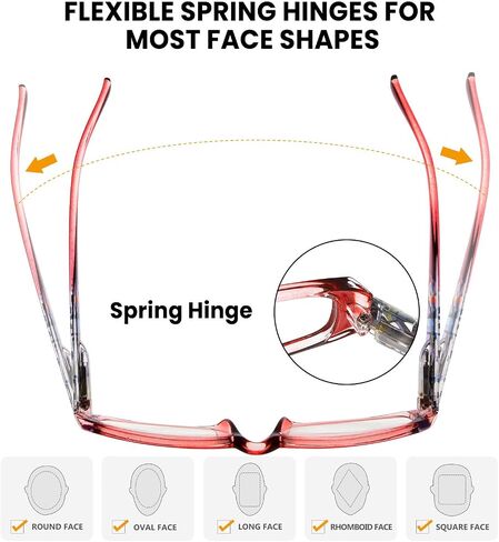 GUD 10 Pack Half Moon Reading glasses for Women Stylish Readers in Saudi Arabia