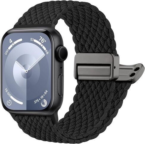 Charlam Sport Solo Loop متوافق مع سوار ساعة Apple 49 مم 45 مم 44 مم 42 مم 41 مم 40 مم 38 مم للرجال والنساء، حزام مضفر من النايلون المغناطيسي القابل للتعديل لساعة iWatch Ultra 2 SE Series 9 8 7 6 5 4 3 2 1 in Kuwait