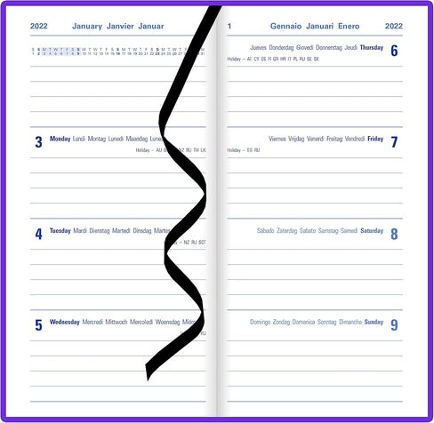 Letts of London® Woodland 2025 Weekly Planner, 12 Months, January to December, Sewn Binding, Medium Pocket, 5.875" x 3.125", Multilingual, Purple (C082175-25) in Kuwait