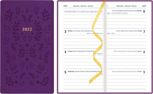 Letts of London® Woodland 2025 Weekly Planner, 12 Months, January to December, Sewn Binding, Medium Pocket, 5.875" x 3.125", Multilingual, Purple (C082175-25) in Kuwait