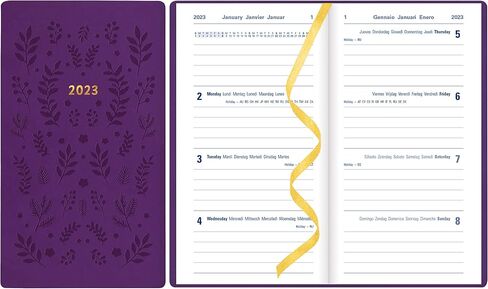Letts of London® Woodland 2025 Weekly Planner, 12 Months, January to December, Sewn Binding, Medium Pocket, 5.875" x 3.125", Multilingual, Purple (C082175-25) in Kuwait