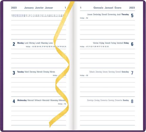 Letts of London® Woodland 2025 Weekly Planner, 12 Months, January to December, Sewn Binding, Medium Pocket, 5.875" x 3.125", Multilingual, Purple (C082175-25) in Kuwait