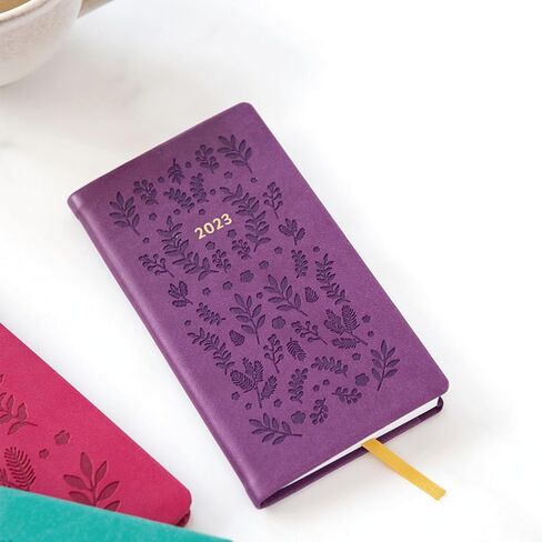 Letts of London® Woodland 2025 Weekly Planner, 12 Months, January to December, Sewn Binding, Medium Pocket, 5.875" x 3.125", Multilingual, Purple (C082175-25) in Kuwait