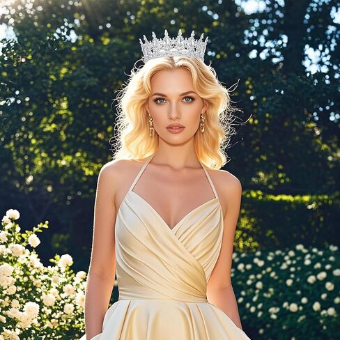 Kamirola -Full Round Queen Crowns Rhinestone Wedding Crowns and Tiaras for Women Costume Party Hair Accessories Princess Birthday Crowns Crystal Bridal Crowns for Prom Birthday Costume Party TR 71 in Kuwait