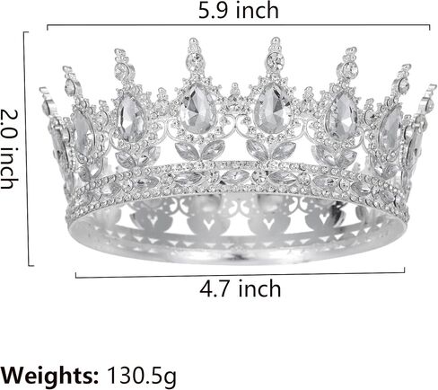 Kamirola -Full Round Queen Crowns Rhinestone Wedding Crowns and Tiaras for Women Costume Party Hair Accessories Princess Birthday Crowns Crystal Bridal Crowns for Prom Birthday Costume Party TR 71 in Kuwait