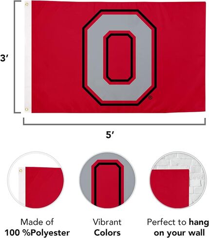 Desert Cactus Ohio State University Flag Buckeyes OSU Flag Banners 100% Polyester Indoor Outdoor 3x5 feet Flags (Style 4) in Saudi Arabia